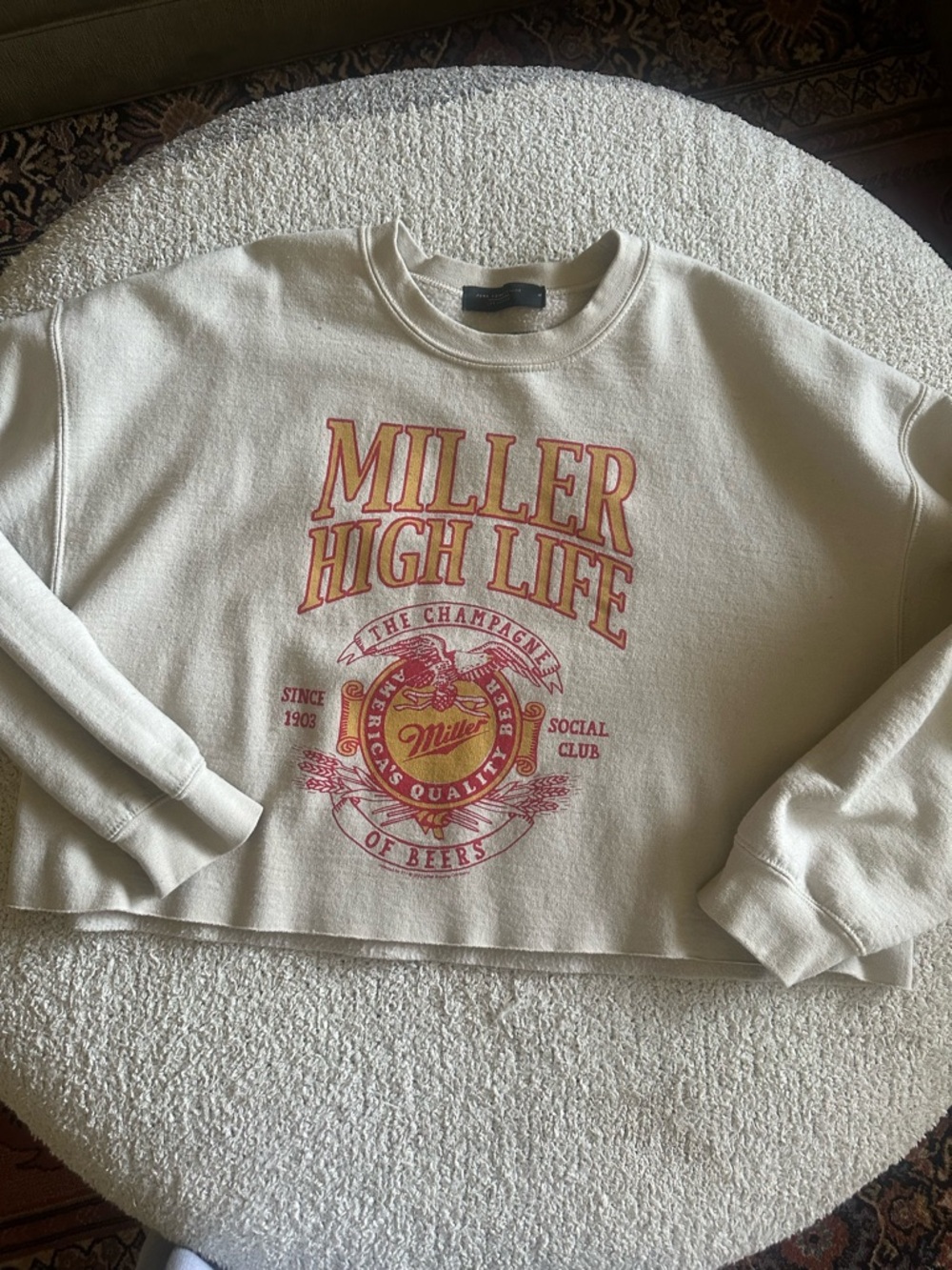 Urban Outfitters Miller High Life Cropped Sweatshirt